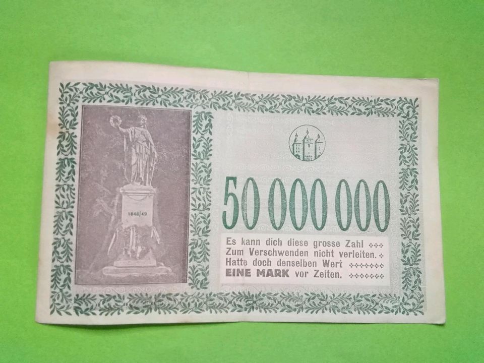 Geldschein Banknote Kirchheimbolanden 50 Millionen Mark in Dannstadt-Schauernheim