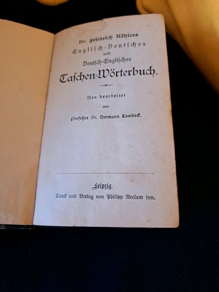 Antiquarisch Hardcover ca. 1910, Wörterbuch,Englisch/Deutsch in Fockbek