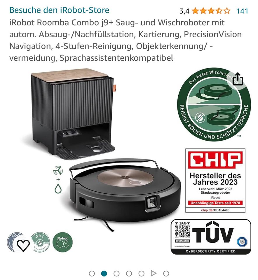 iRobot TOP Nass-Trocken-Saugroboter Roomba Combo j9+ (C9758) NEU! in München