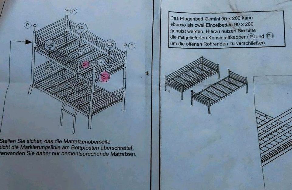 Metall Etagen Bett in Stadtlauringen