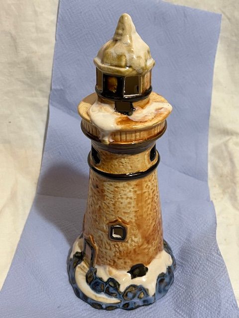 Porzellan-Keramik Teelichthalter, Leuchtturm, 22,5 cm hoch in Groß-Bieberau