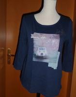 Shirt Langarm dunkelblau mit Frontmotiv Gr. S edc by esprit Sachsen - Riesa Vorschau