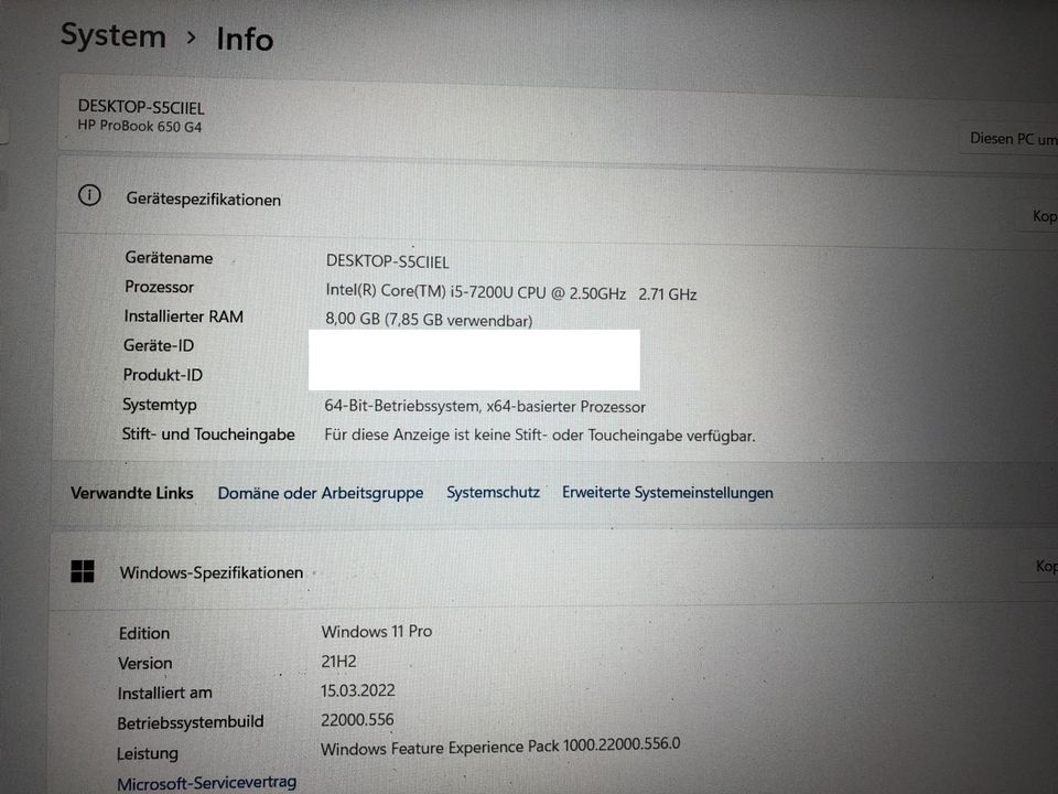 HP ProBook 650 G4 15,6" i5-7200U 8GB 500GB LTE Win 11 in Köln