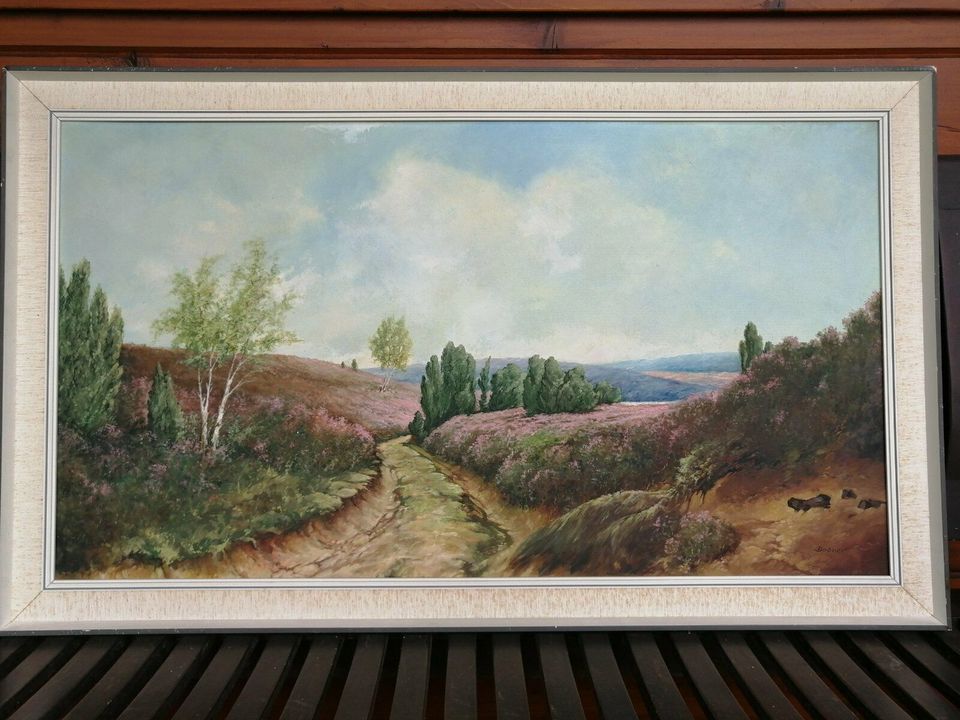 Ölgemälde auf Leinen, handgemalt, Dobner, Lüneburger Heide in Riedstadt