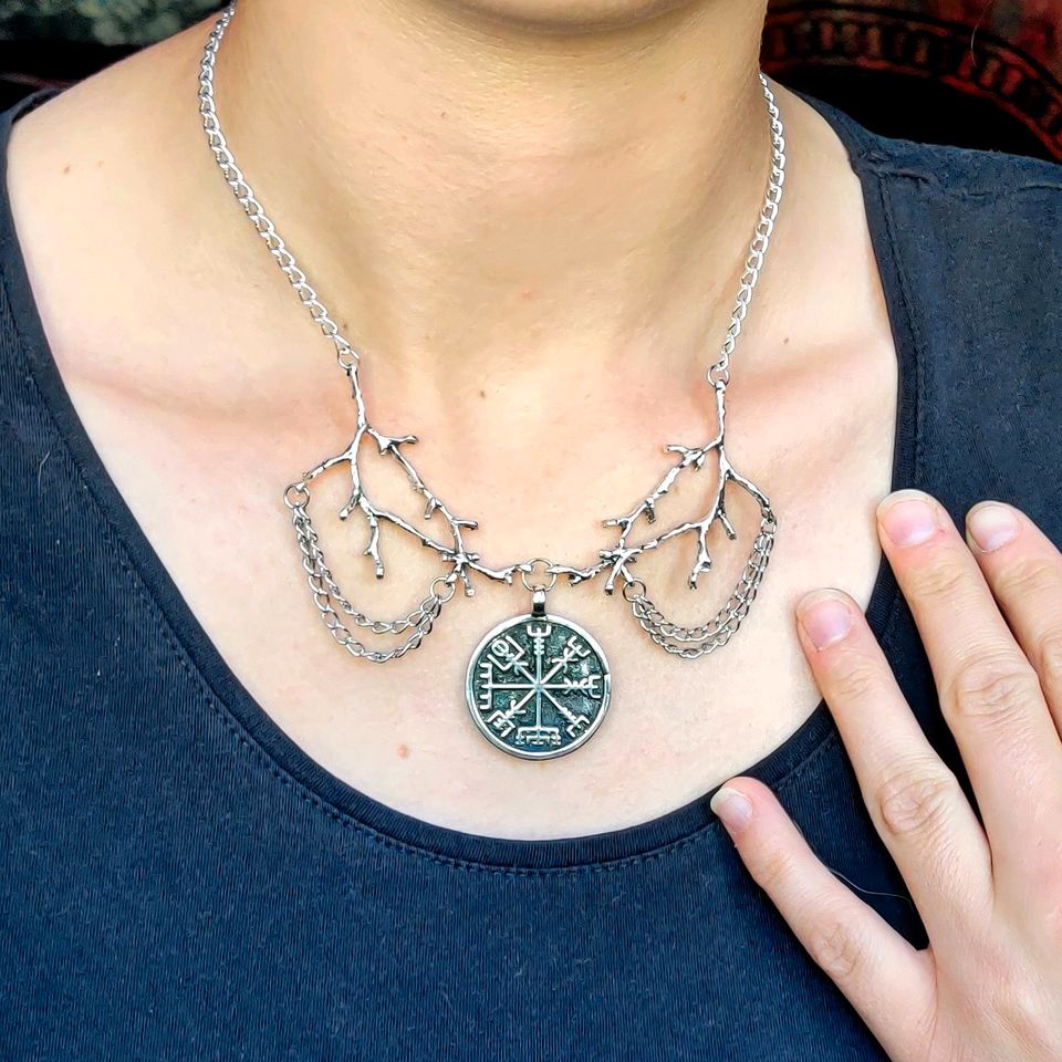 Kette Astkette Vegvisir Mittelalter Larp Wikinger Gothic Wicca in Neumarkt i.d.OPf.