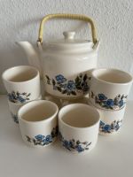 Keramik Teekanne Set mit Stövchen und 6 Teebecher, Vintage, Blume Nordrhein-Westfalen - Neuss Vorschau