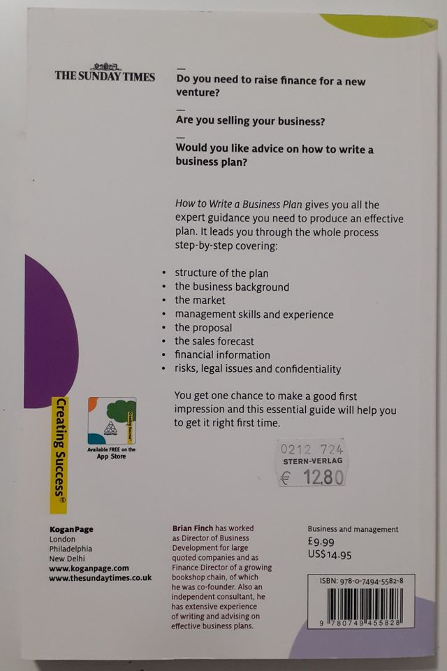 How to write a business plan, Büchlein, englisch, neuwertig in Berlin