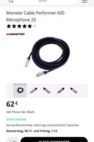 NEU Monster Cable Performer 600 Microphone mikrofon kabel 6 meter Duisburg - Hamborn Vorschau