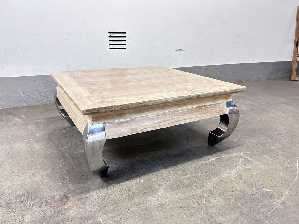 Couchtisch Sofatisch Tisch Holz Eiche Barock Weiß 100x100cm NEU in Hamburg