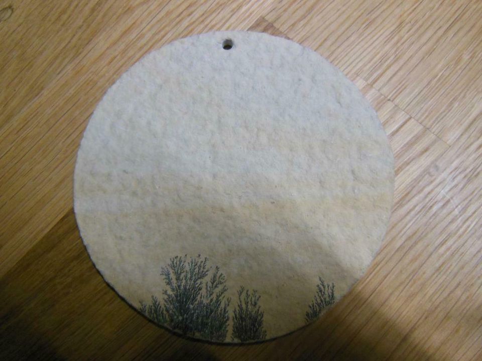 Deko-Bild "Gräser",Ton/Gips,Durchmesser: 11 cm, neu,rund in Neuenbürg