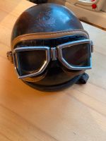 Nostalgie Motorradhelm, mit Brille, Oldtimer, Rarität, Dekoration Saarland - Saarlouis Vorschau