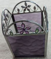Windlicht - Tiffany Stil mit Blütenborde - Lötarbeit - 9x11 cm Köln - Porz Vorschau