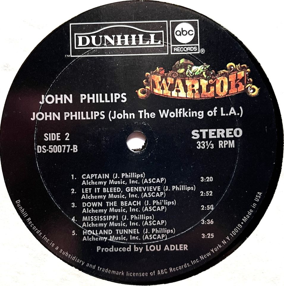 LP: JOHN PHILLIPS (USA) - John Phillips (1970/Dunhill/USA) in Nüdlingen