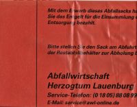 Müllsack Abfallsack Restmüll AWSH Schleswig-Holstein - Reinfeld Vorschau