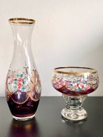 Vase | Kristallglas | handbemalt | Goldrand Rheinland-Pfalz - Neuhofen Vorschau