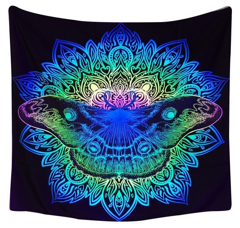 UV/Schwarzlicht Wandtuch "Butterfly" in 150x130cm || Wandteppich in Straubing