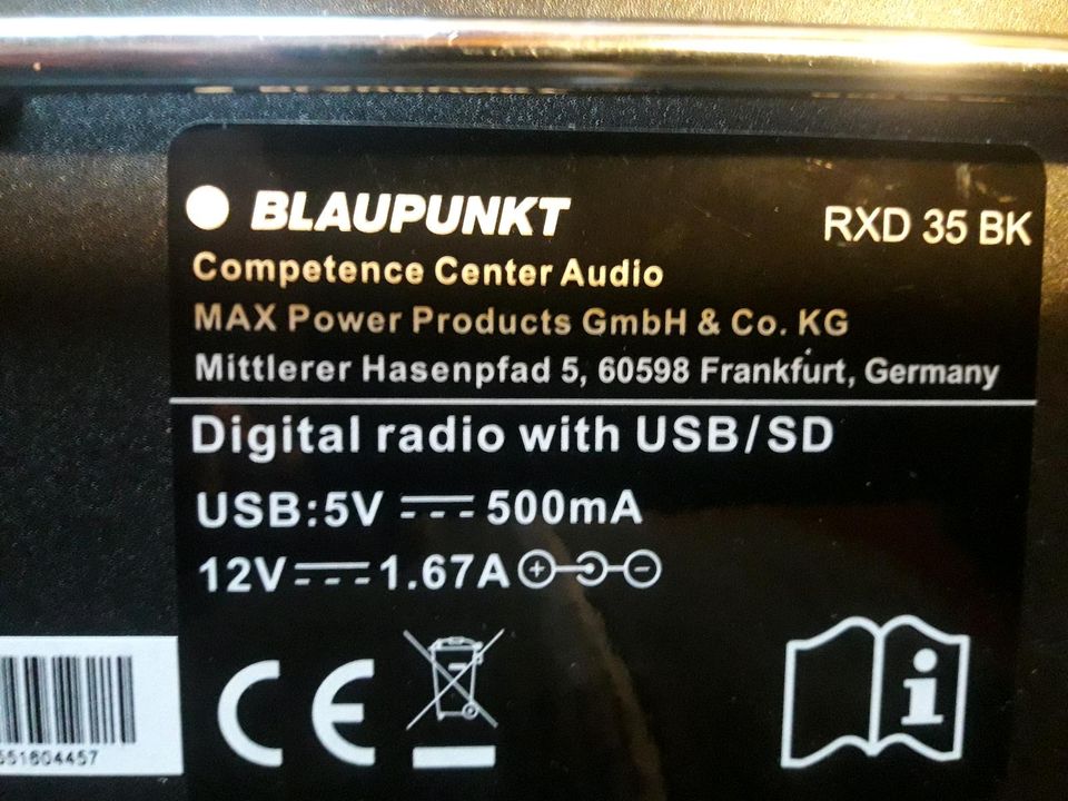Dab + UKW Digital Radio Blaupunkt rxd 35 USB in Fockbek