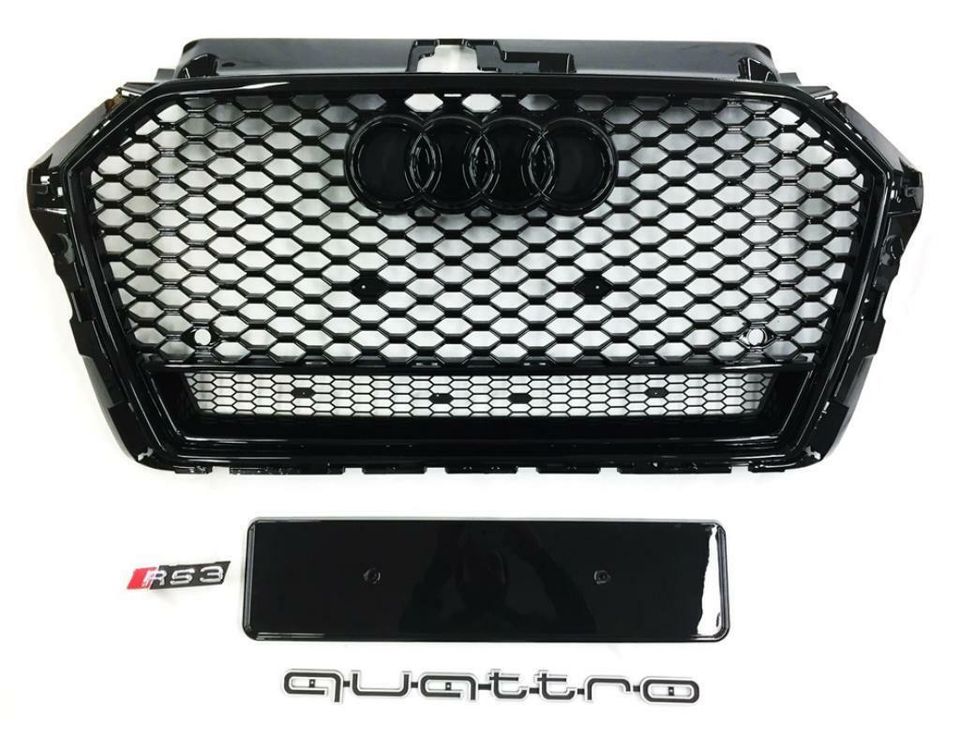 RS3 Grill Schwarz Glanz Quattro Audi A3 S3 8V Facelift 2016-2018 in Singen