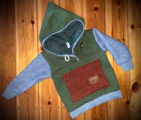 Walkpullover Walkjacke Outdoorhoodie grün grau rost neu handmade Brandenburg - Rheinsberg Vorschau