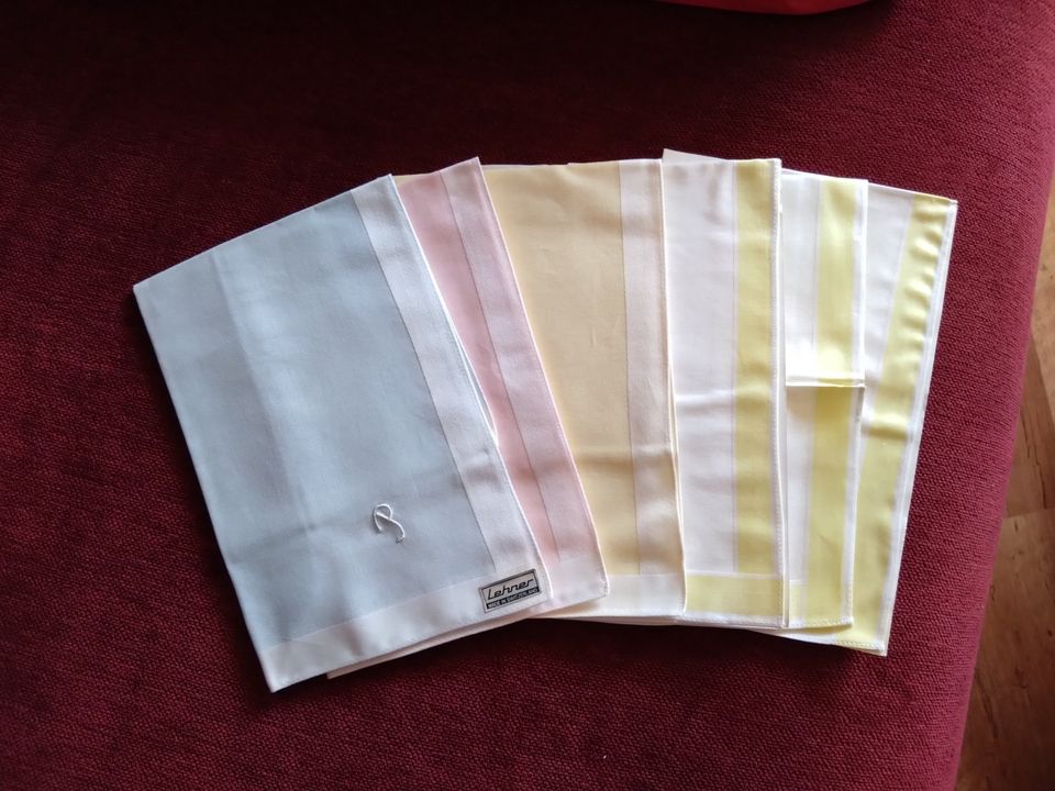Taschentücher, Damen, Lehner, bestickt mit Buchstabe P,  6 Stück in Großbettlingen