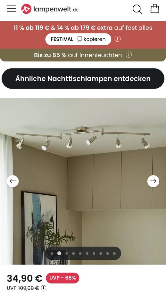 2 x LED Deckenleuchte Lampe 6 flammig GU10 in Augsburg