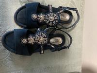 Damen Sandalen easy street blau mit Glitzer Gr.37 Bayern - Kitzingen Vorschau