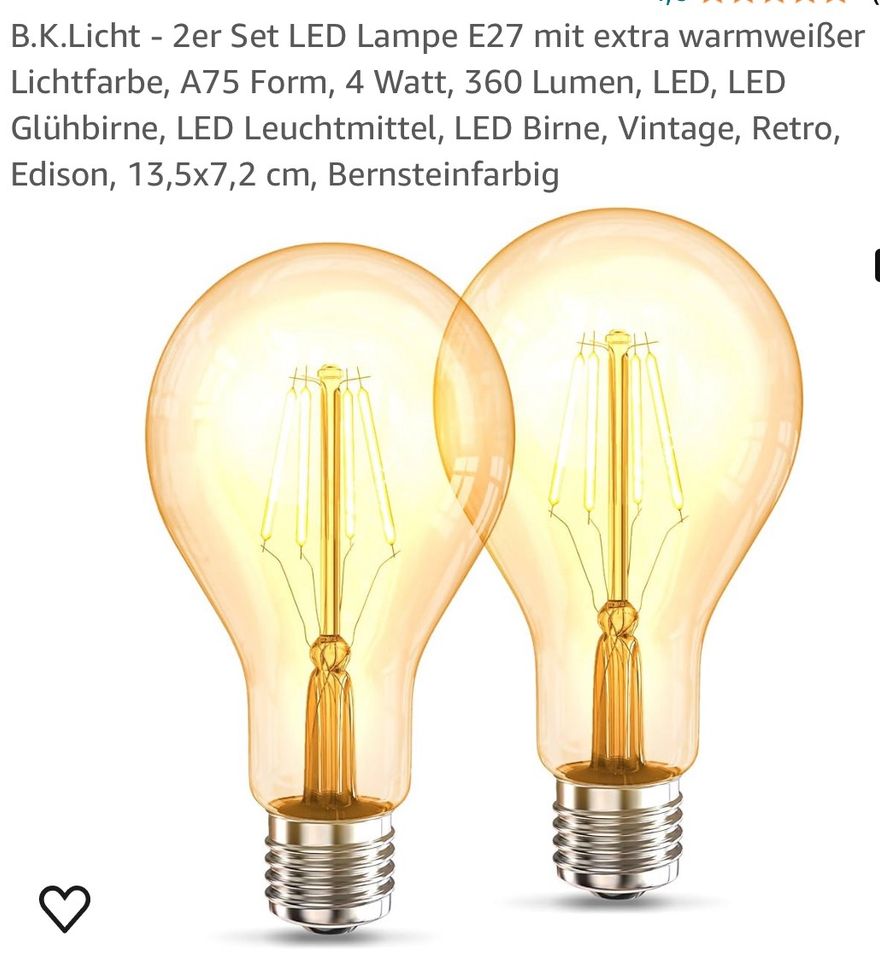 LED Lampe, Vintage-Look, E27, 360lm in Dinkelscherben