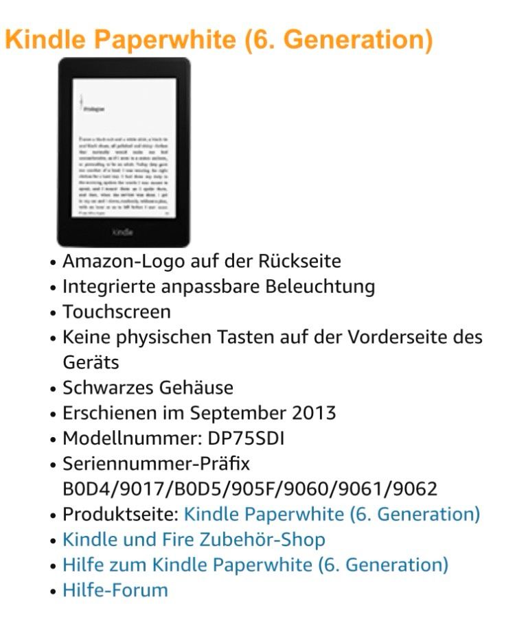 Kindle Paperwhite 6. Generation in Offenburg