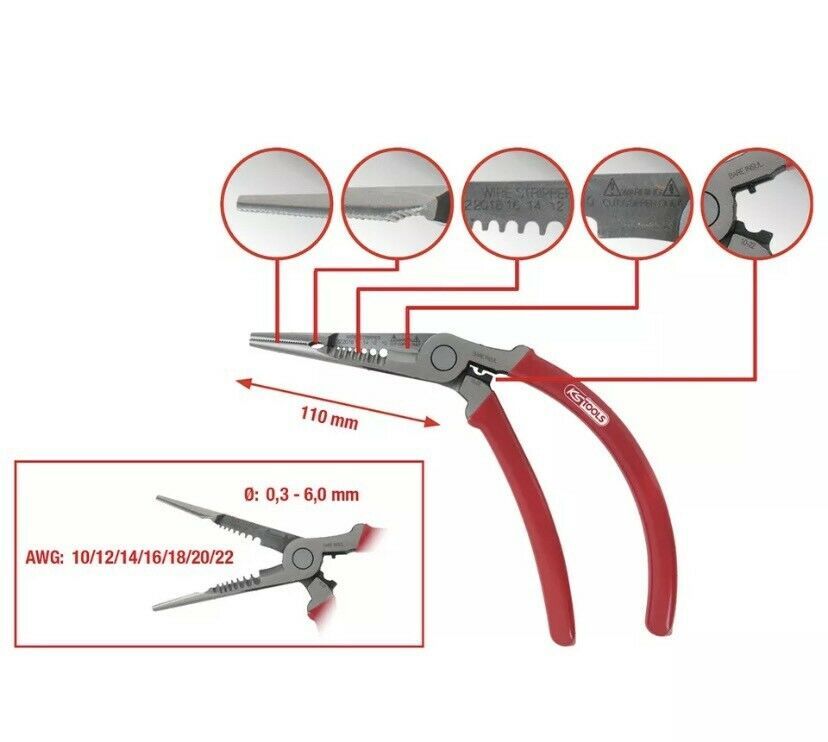 Ks Tools Crimpzange , Crimpen, Abisolieren, Schneiden, in Remscheid