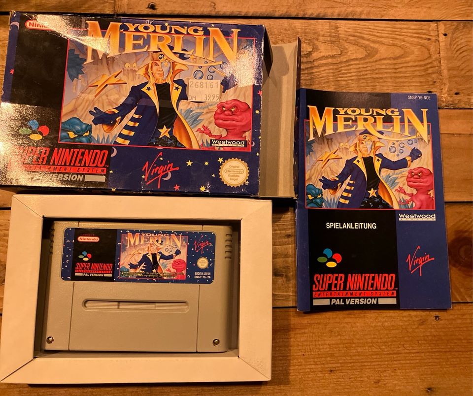 SNES Young Merlin inkl. OVP / Inlay / Anleitung in Dannstadt-Schauernheim