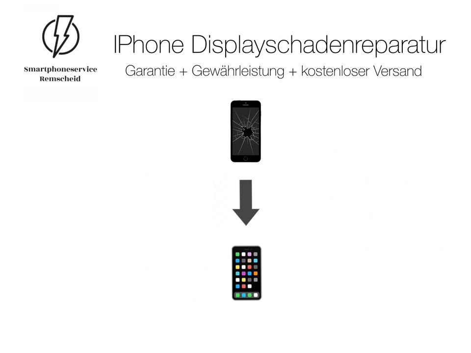 IPhone 5,6,7,8,X,XR,XS,11,12 Displayschaden Reparatur + Garantie in Remscheid