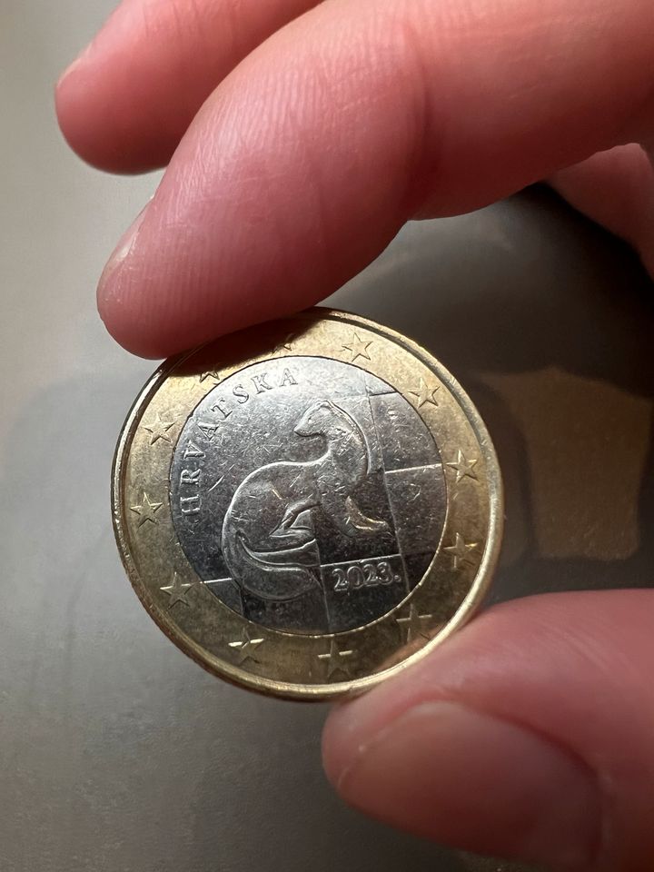 1€ Münze Kroatien in Bad Lauchstädt
