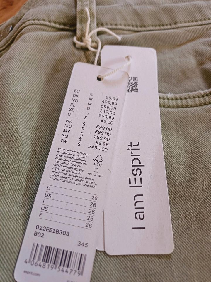 NEU Esprit mom fit jeans grün 26 in Eystrup