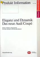 Audi Coupe - Produktinfo - Prospekt 1988 Dresden - Reick Vorschau