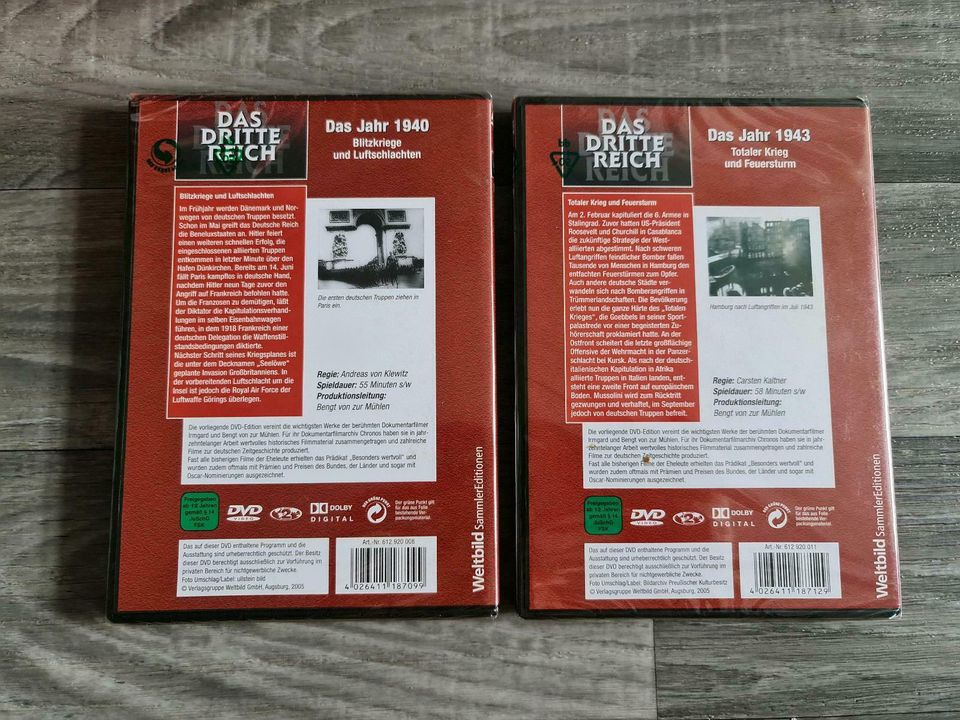 2x DVD "Das dritte Reich" 1940 + 1943 NEU/OVP in Henstedt-Ulzburg