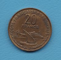 FRANZÖS. SOMALIA: 20 Francs 1952 (Al-Bro), arabische Dhau, vz Bayern - Kissing Vorschau