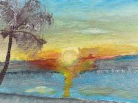 Sonnenuntergang am Meer Bild Acryl auf Leinwand handgemalt Unikat Berlin - Hohenschönhausen Vorschau