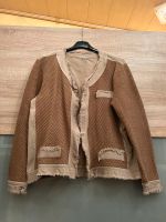 Coole Jeansjacke mit Stoff, beige/bräunlich, Glitzer, Gr. L Bayern - Bamberg Vorschau