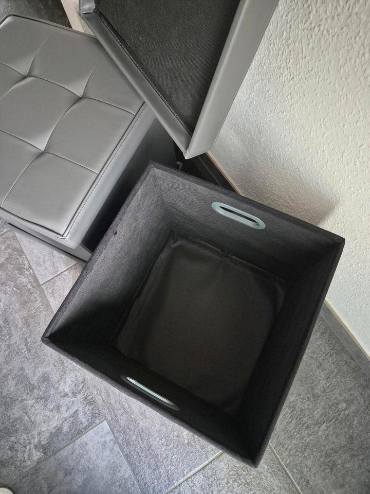 2x Hocker Sitzhocker Aufbewahrung Truhe neuwertig grau Rollen in Neukirchen-Vluyn