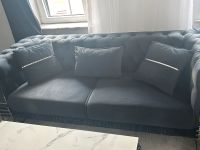 Sofa dunkel Blau samt Niedersachsen - Delmenhorst Vorschau