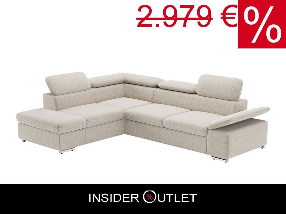 Ecksofa Cord Beige Macciatto 272x226cm Schlaffunktion Bettfunktio in Köln