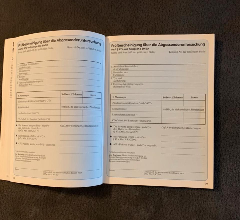 VW Golf 2 1986 Serviceplan Blau Bordmappe Bedienungsanleitung in Schmelz