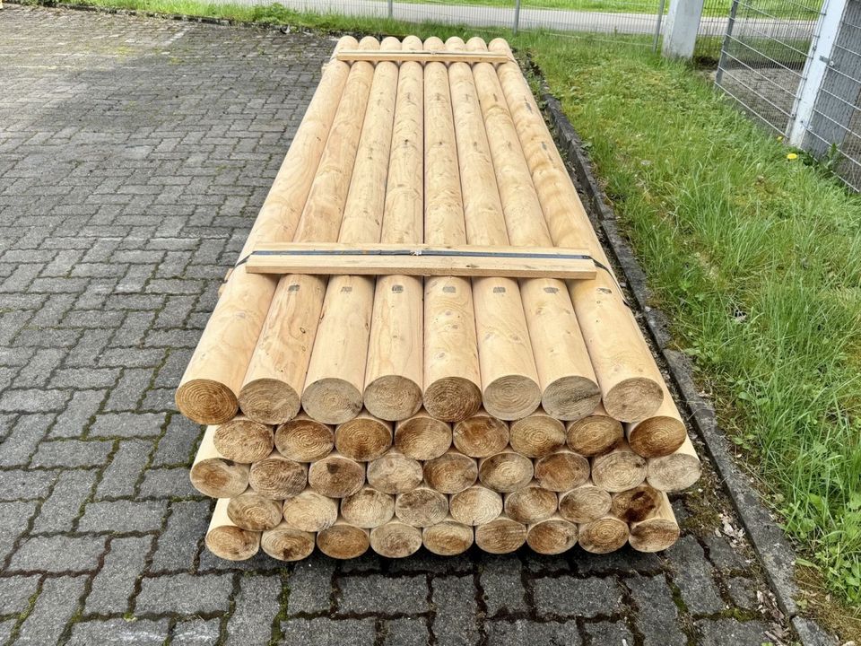 Palisade Rundholz Schneefangholz Stangen Holz - 8 x 350 - NATUR in Lennestadt