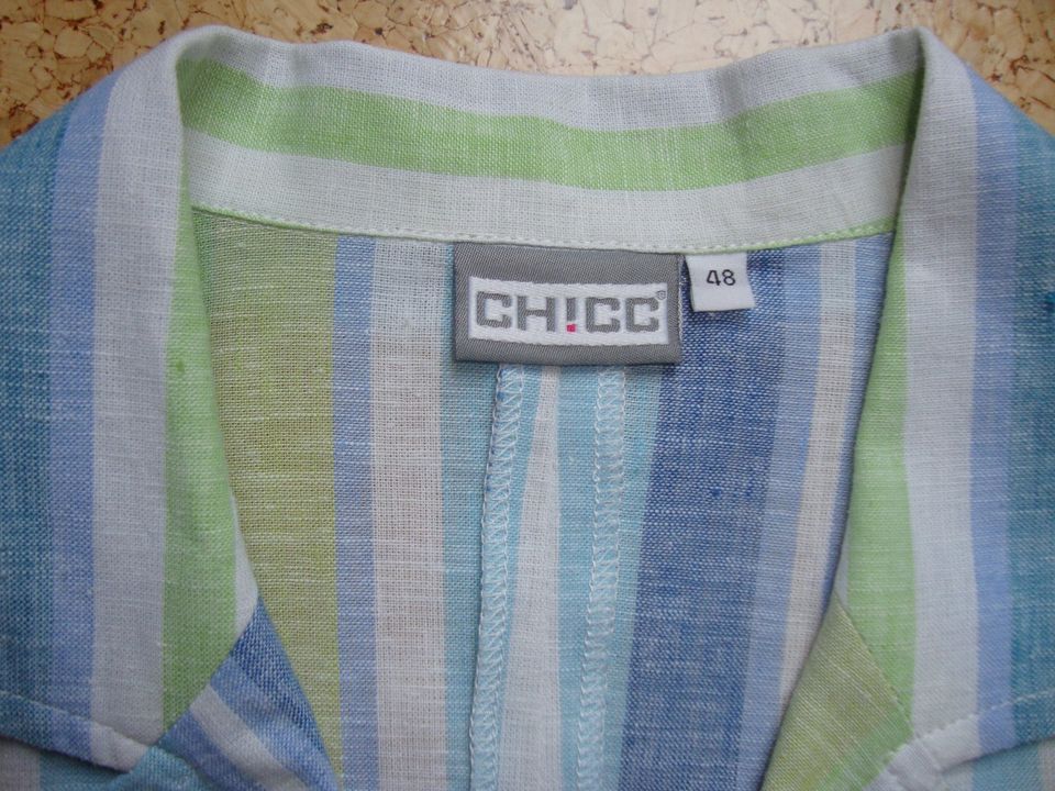 leichte Jacke / Blazer von Chicc, Leinen und Baumwolle, Gr. 48 in Bad Schönborn