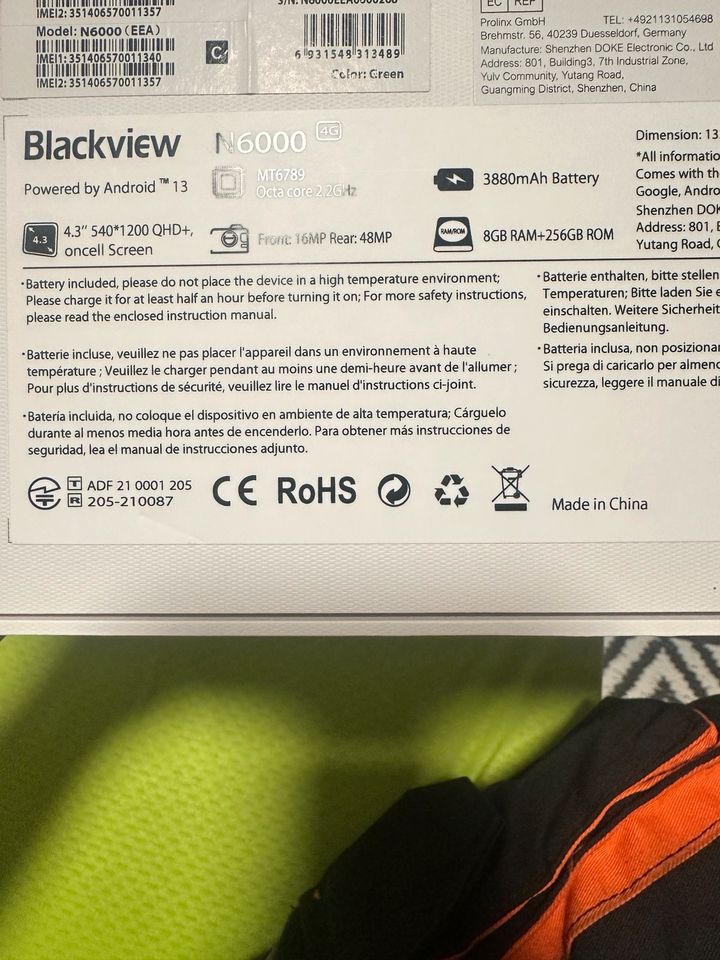 Blackview N6000 Outdoor 16/256gb nie genutzt baustellenhandy in Nienstädt