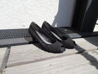 schwarze Peeptoe Pumps von Marco Tozzi, gemustert, 39, 5,5 cm Dresden - Briesnitz Vorschau