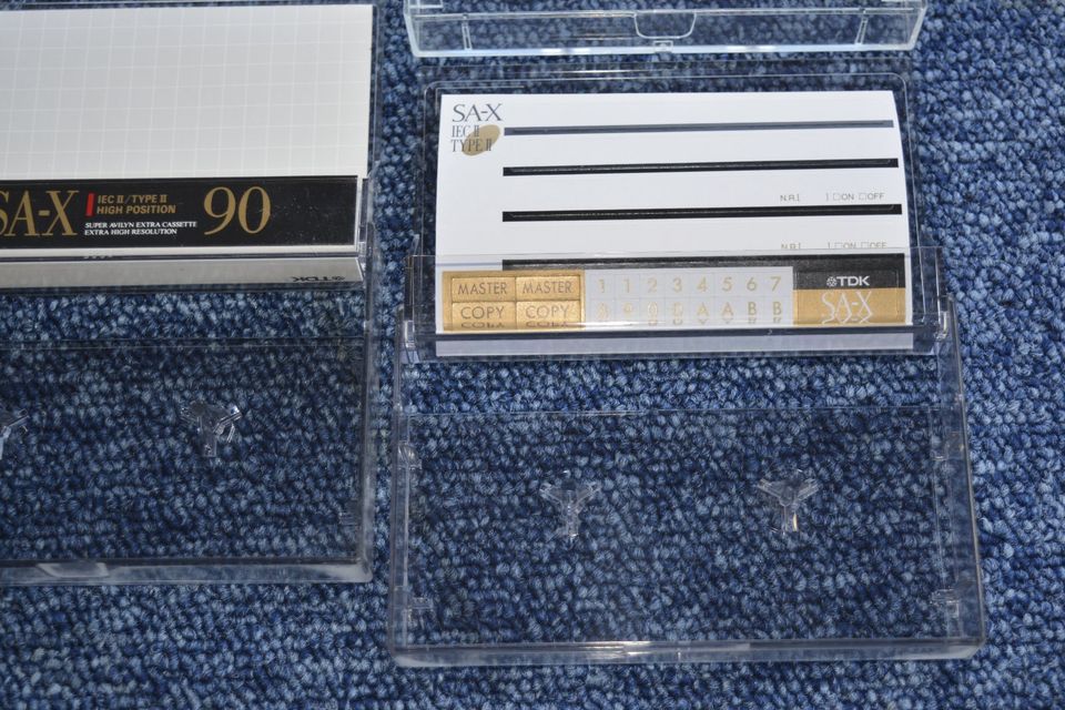 4 Stück Kassettenhüllen TDK SA-X 90 Einleger Aufkleber TDK Label in Unna