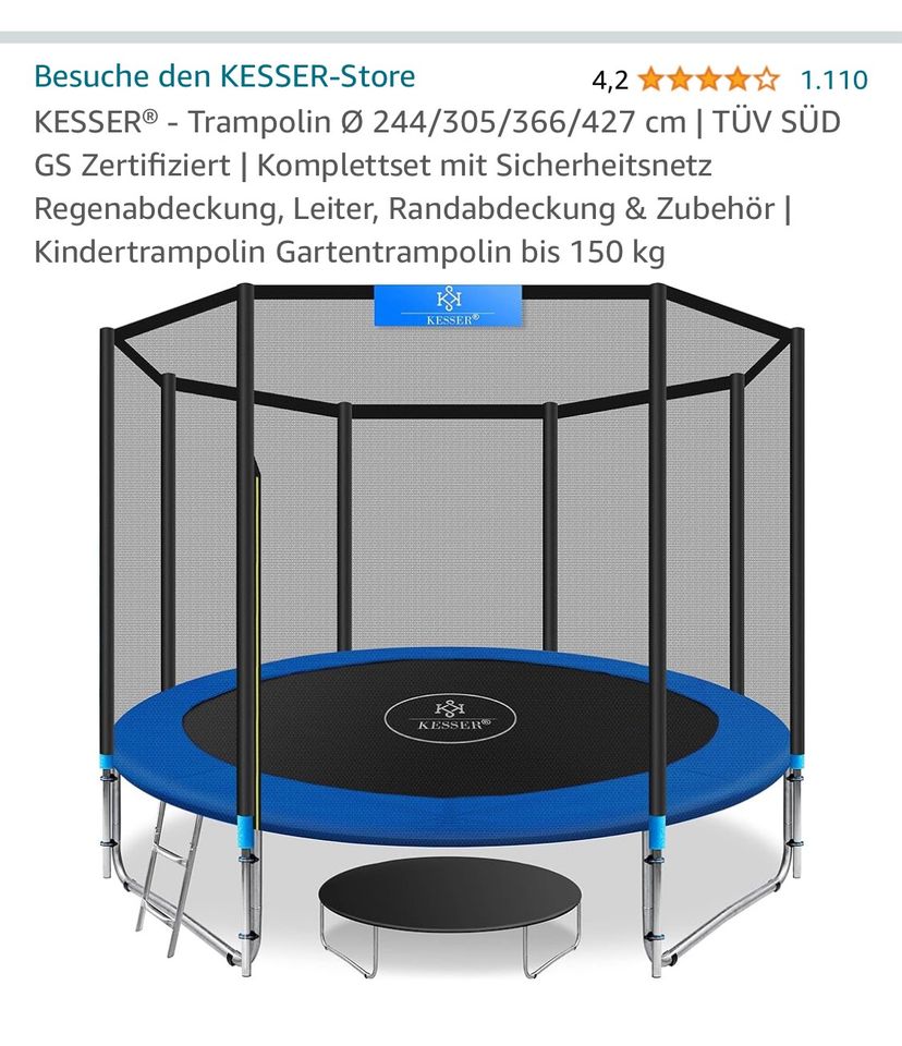Trampolin Kesser 3,05m Durchmesser in Norderstedt