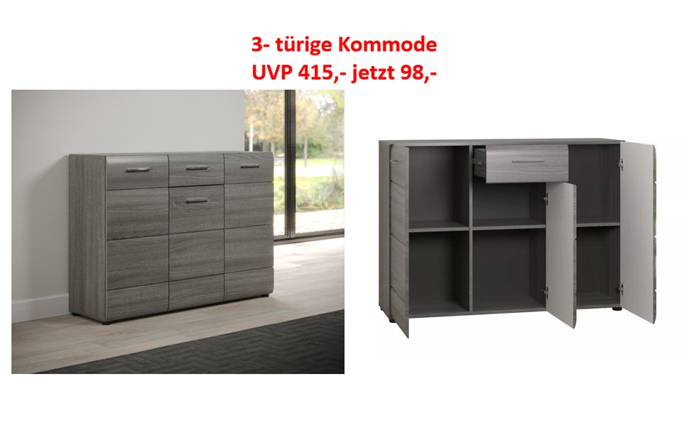 Kommode »Line« Rauch-Silber Schrank 3 Variationen NEU ab 59,- in Kassel