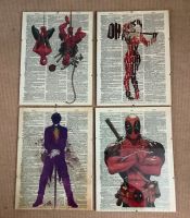 4 Rahmen Harley Quinn Joker Spiderman Deadpool Retro DC Marvel Hamburg-Nord - Hamburg Barmbek Vorschau